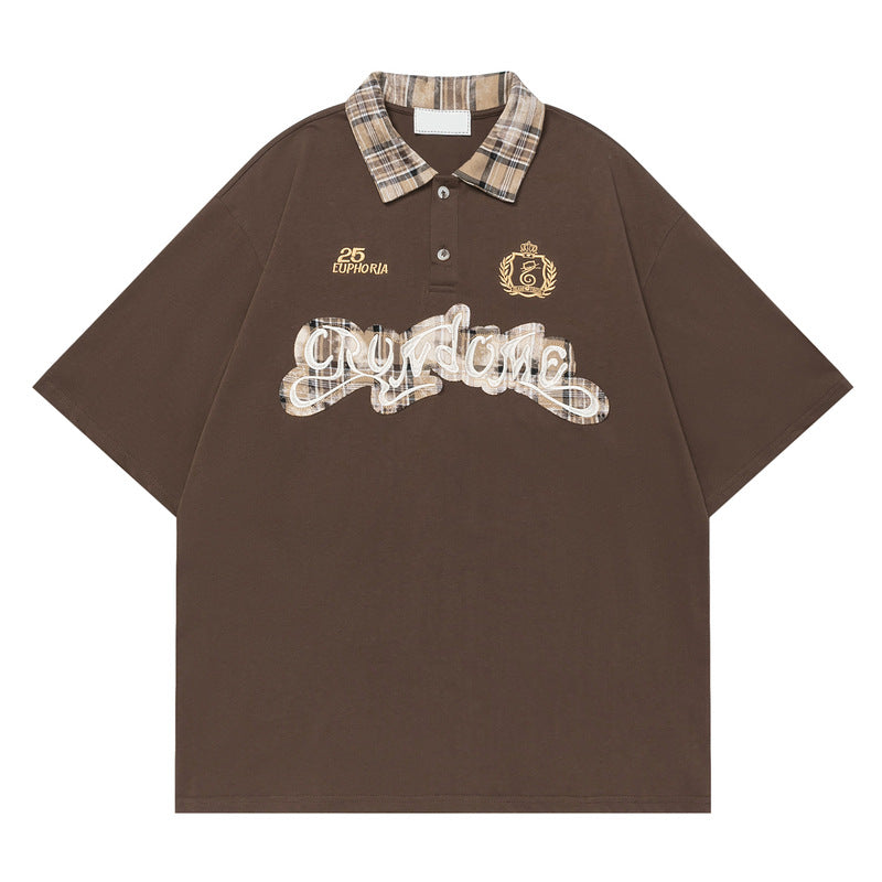 Navy Check Collar Polo