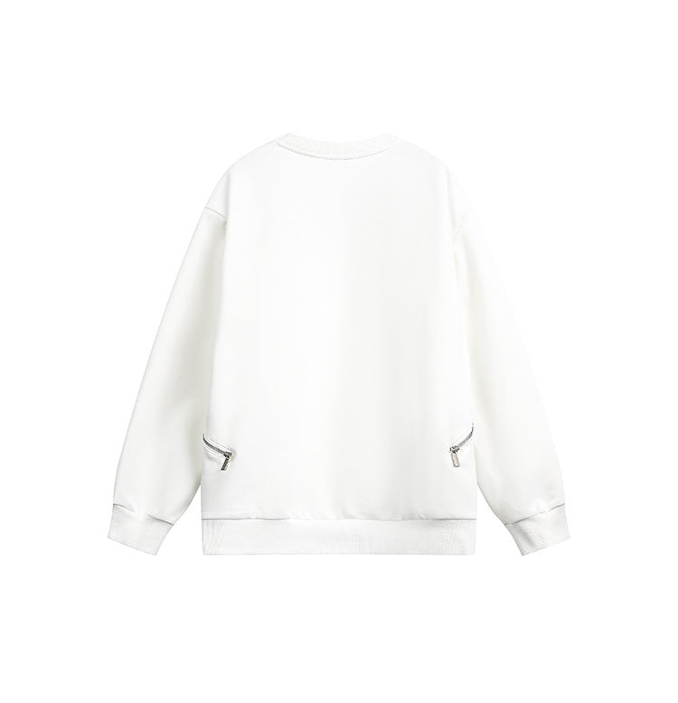 Zip Detail Crewneck