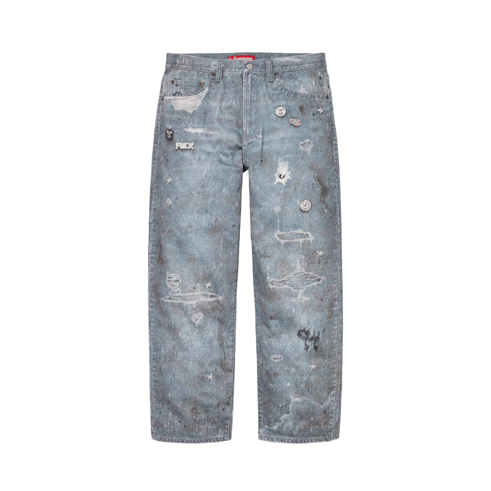 Supreme Patchwork Distressed Denim