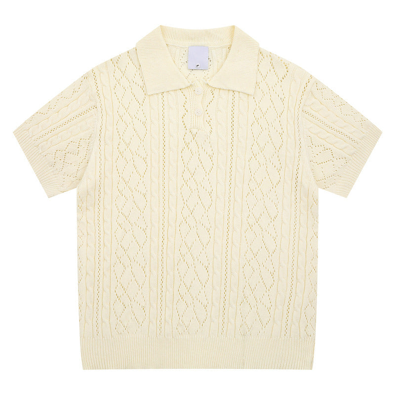 Ivory Knit Polo