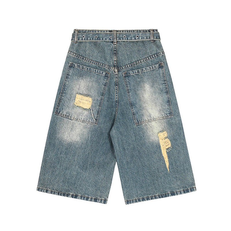 Vernietigde Riem Denim Short