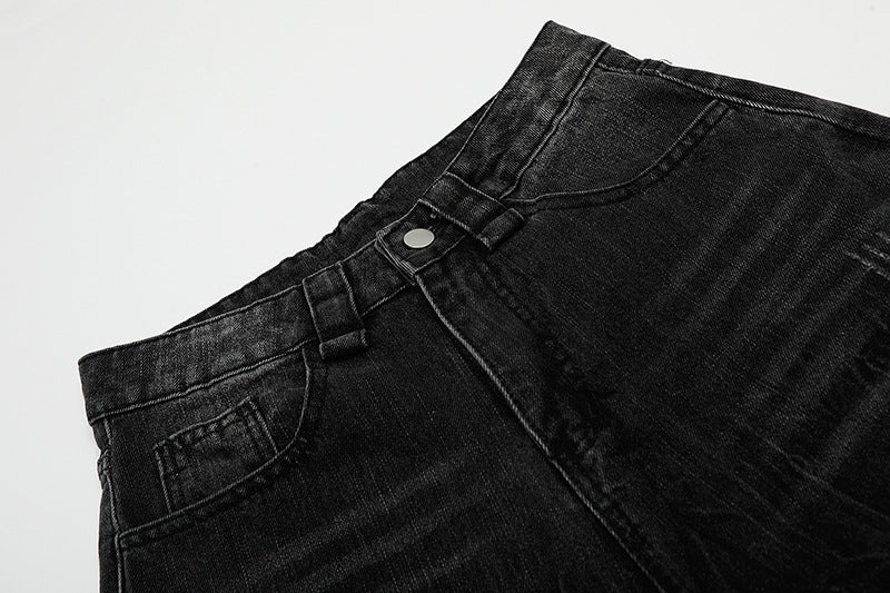 Wijde Paneel Denim Short