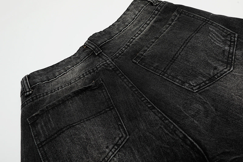 Wijde Paneel Denim Short