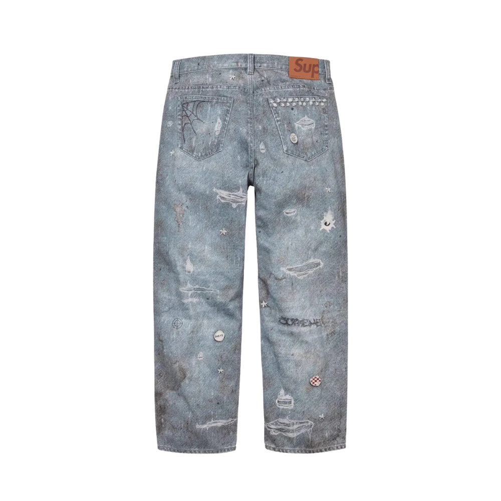 Supreme Patchwork Distressed Denim