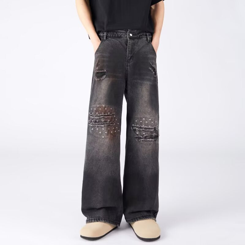 Studded Distressed Jeans