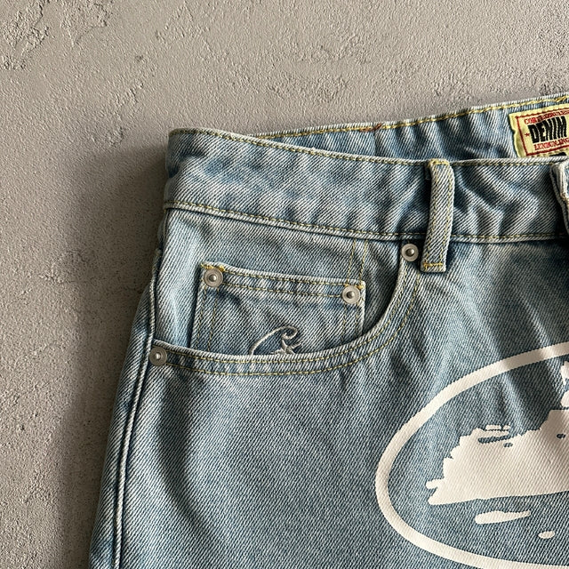 Corteiz Alcatraz Denim Shorts