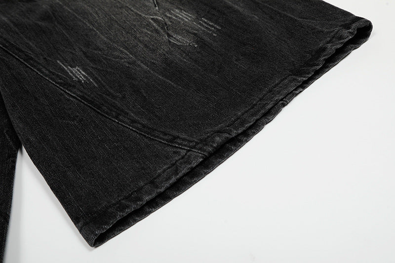 Wijde Paneel Denim Short