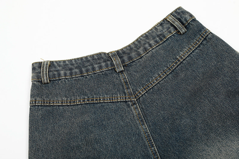 Distressed Cargo Denim Short