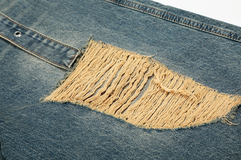 Vernietigde Riem Denim Short