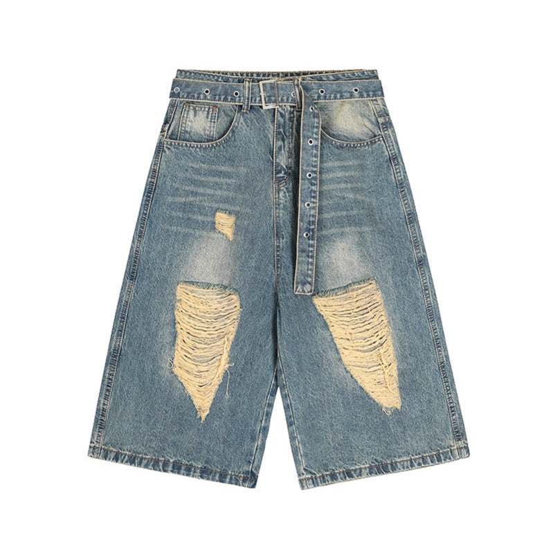 Vernietigde Riem Denim Short