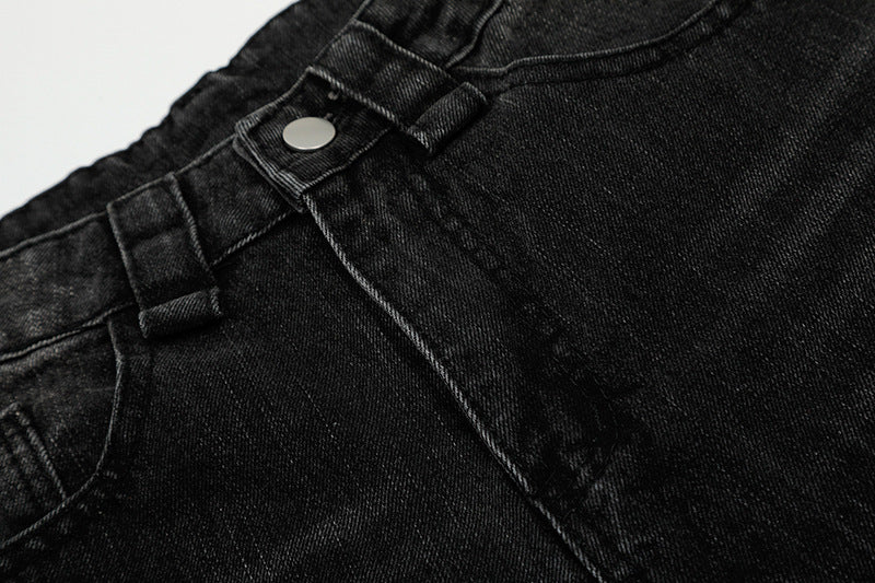 Wijde Paneel Denim Short