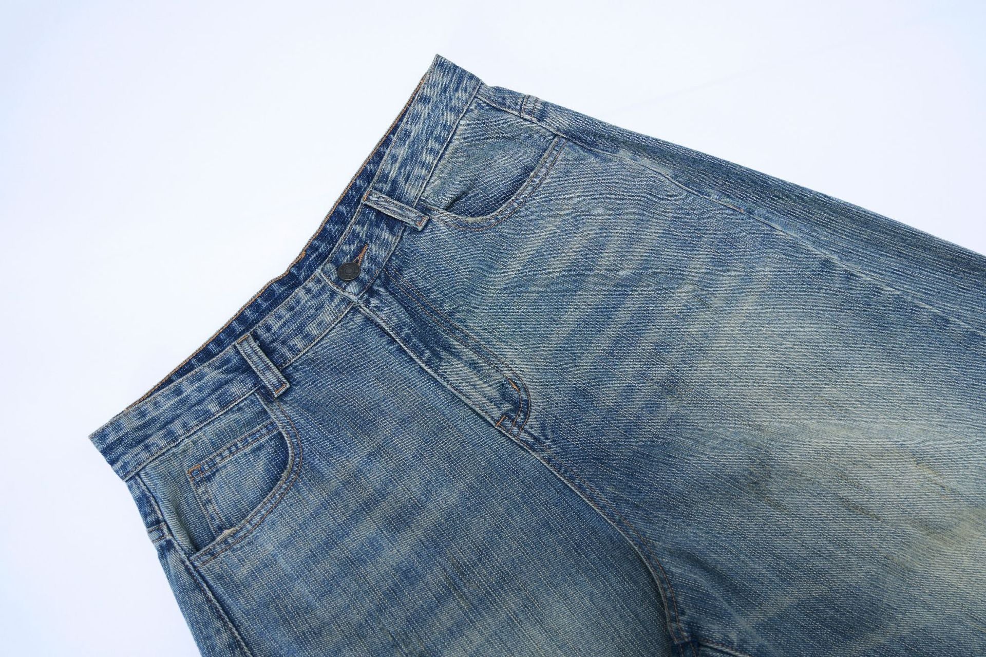 Retro Simple Tapered Denim Long Pants