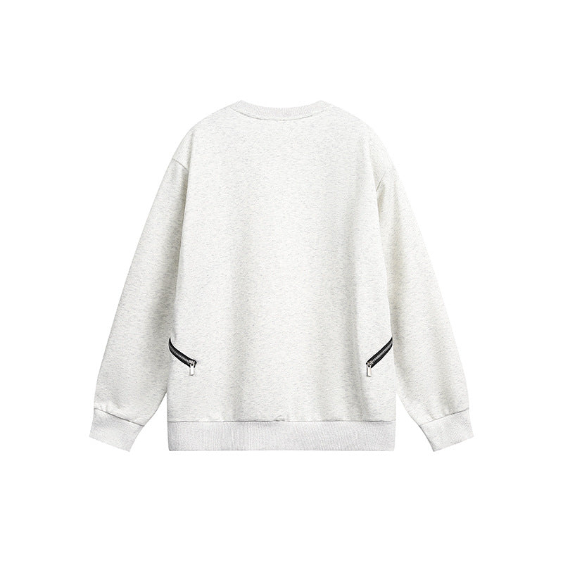Zip Detail Crewneck