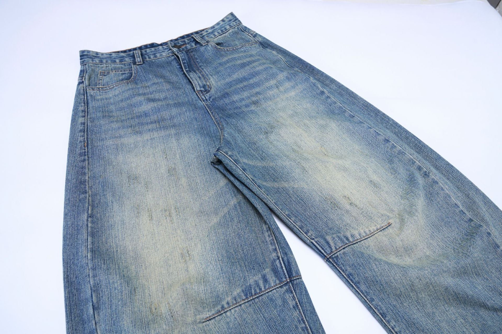 Retro Simple Tapered Denim Long Pants