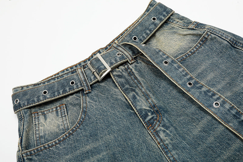 Vernietigde Riem Denim Short