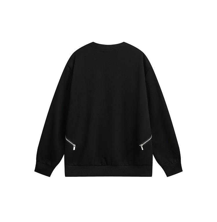 Zip Detail Crewneck