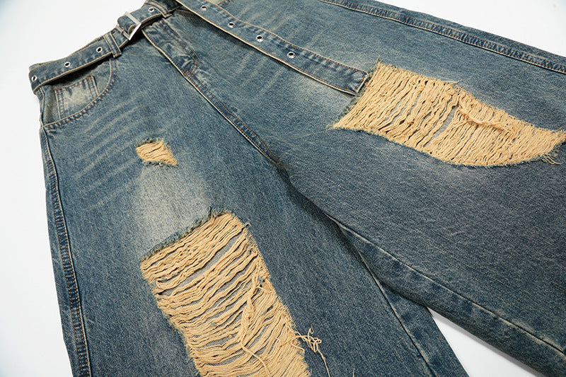 Vernietigde Riem Denim Short