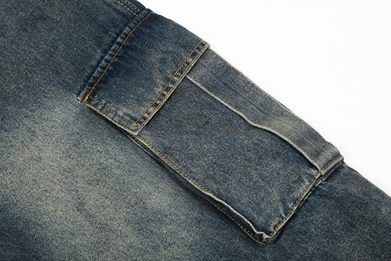 Distressed Cargo Denim Short