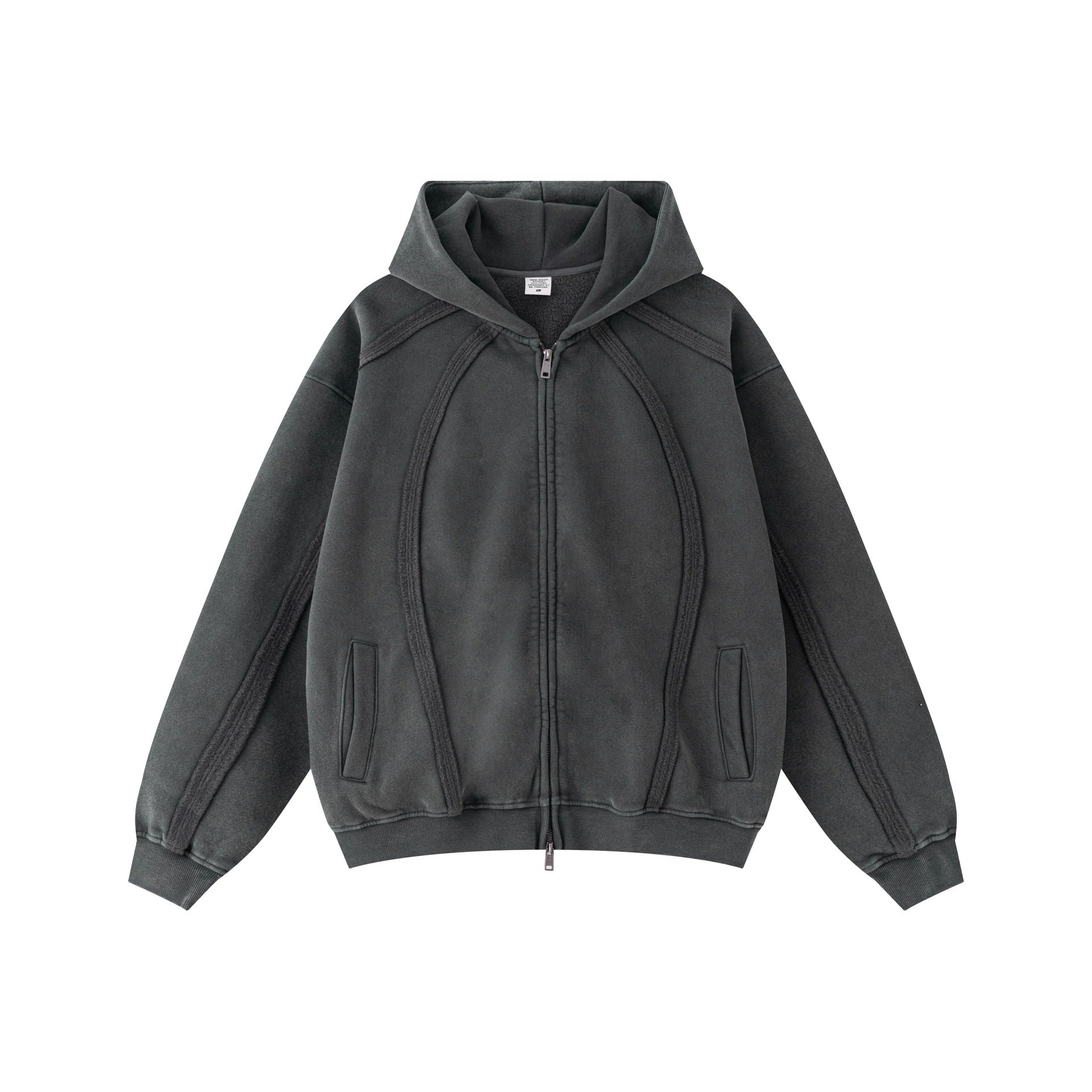 Oversized Washed Zip Hoodie